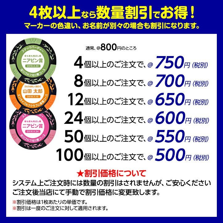 ゴルフコンペ用 名入れ スマイル カジノチップマーカー（カジノマーカー）8