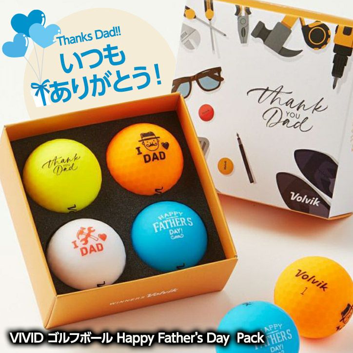 【新品未使用】volvik ゴルフボールセット ボルビック VOLVIK VIVID 父の日 ゴルフボールギフトセット21 4個入り
