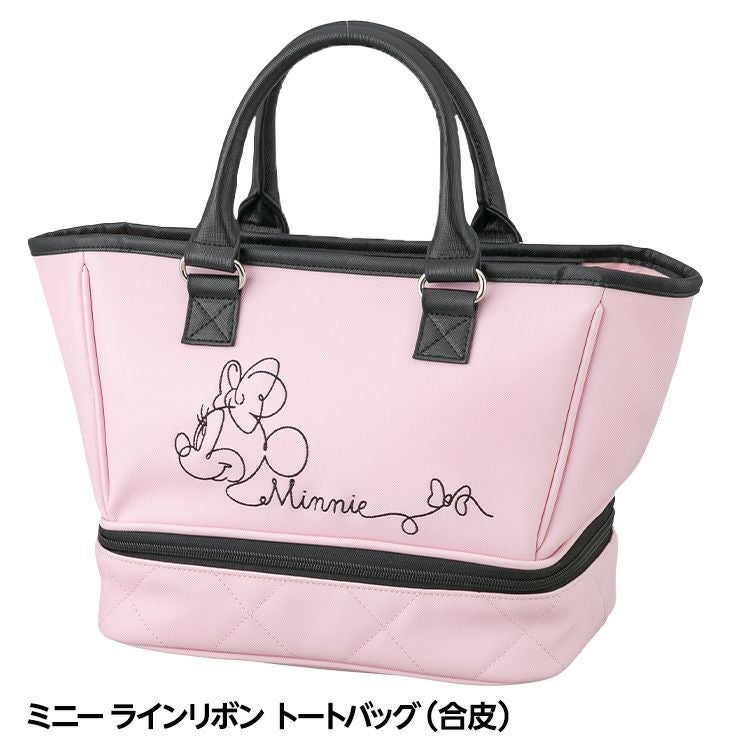 ディズニー ミニー ラインリボン トートバッグ 二層式 保冷 ラウンド